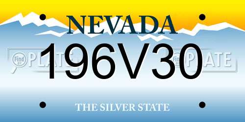 196V30 Nevada License Plate