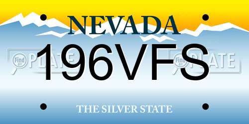 196VFS Nevada License Plate