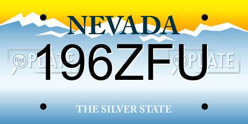 196ZFU Nevada License Plate