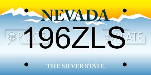 196ZLS Nevada License Plate
