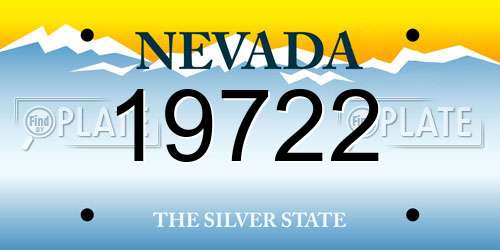 19722 Nevada License Plate