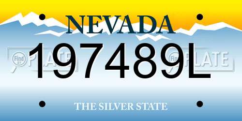197489L Nevada License Plate
