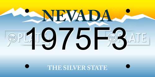 1975F3 Nevada License Plate