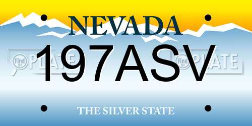 197ASV Nevada License Plate