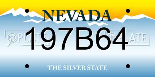 197B64 Nevada License Plate