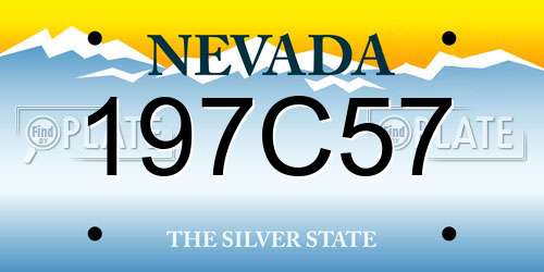 197C57 Nevada License Plate