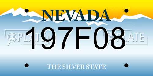 197F08 Nevada License Plate