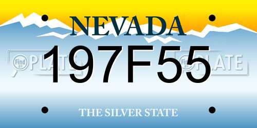 197F55 Nevada License Plate
