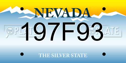 197F93 Nevada License Plate