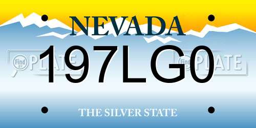 197LG0 Nevada License Plate