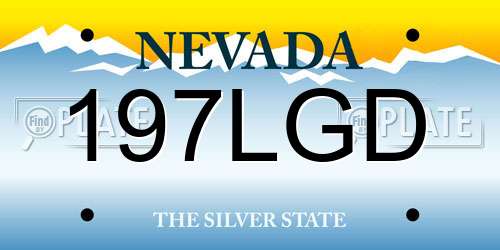197LGD Nevada License Plate