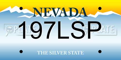 197LSP Nevada License Plate