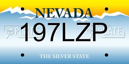 197LZP Nevada License Plate