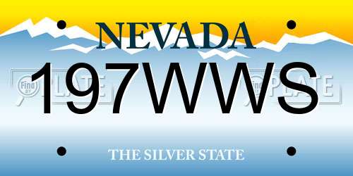 197WWS Nevada License Plate