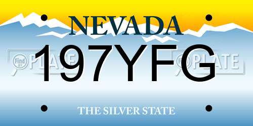 197YFG Nevada License Plate