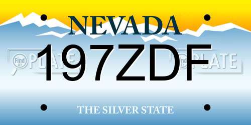 197ZDF Nevada License Plate