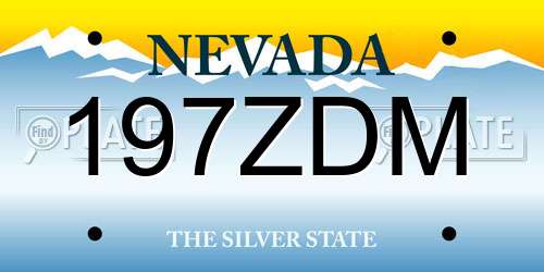 197ZDM Nevada License Plate