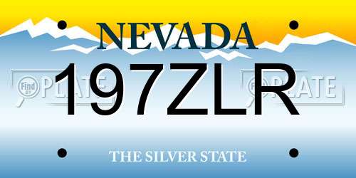 197ZLR Nevada License Plate