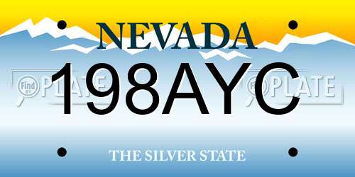 198AYC Nevada License Plate