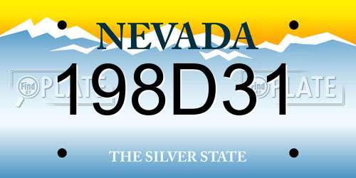 198D31 Nevada License Plate