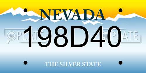 198D40 Nevada License Plate