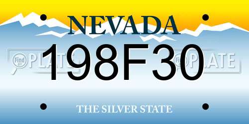 198F30 Nevada License Plate