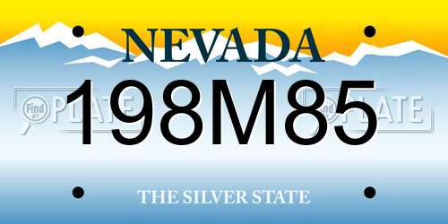198M85 Nevada License Plate