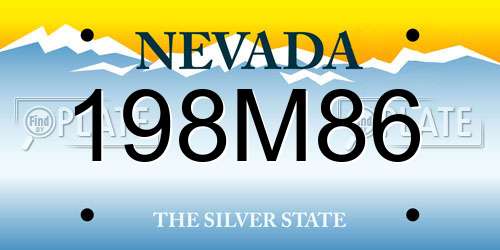 198M86 Nevada License Plate