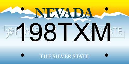 198TXM Nevada License Plate