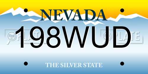 198WUD Nevada License Plate
