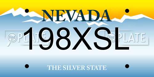 198XSL Nevada License Plate