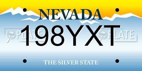 198YXT Nevada License Plate