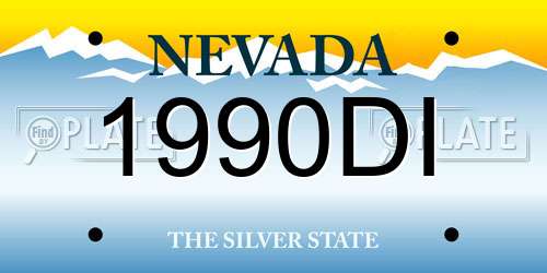 1990DI Nevada License Plate
