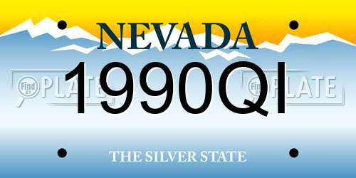 1990QI Nevada License Plate