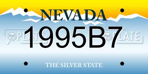 1995B7 Nevada License Plate