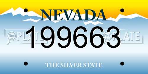 199663 Nevada License Plate