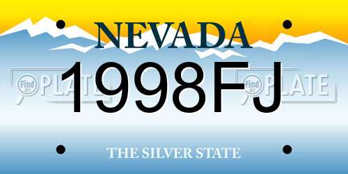 1998FJ Nevada License Plate