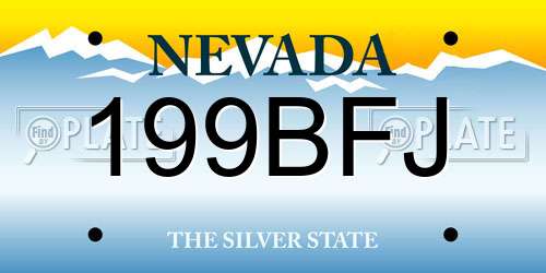 199BFJ Nevada License Plate