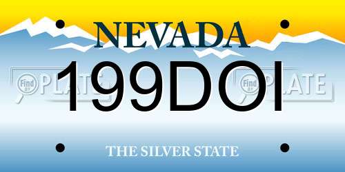 199DOI Nevada License Plate
