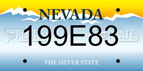 199E83 Nevada License Plate