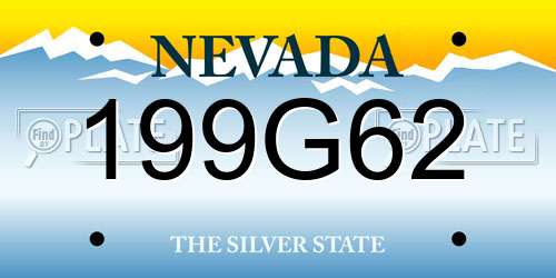 199G62 Nevada License Plate