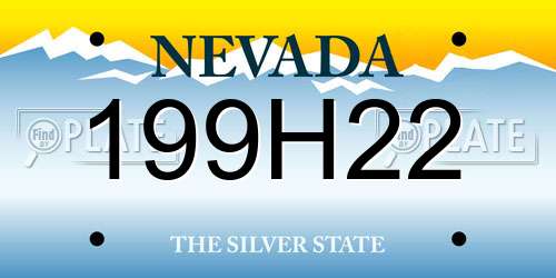 199H22 Nevada License Plate