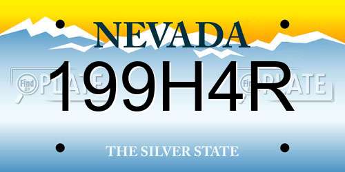 199H4R Nevada License Plate