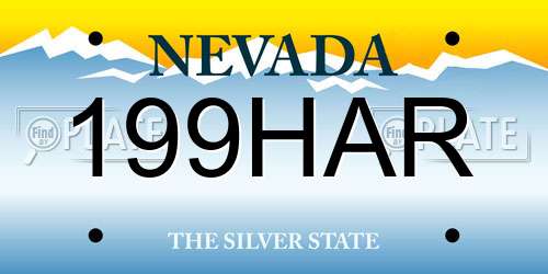 199HAR Nevada License Plate