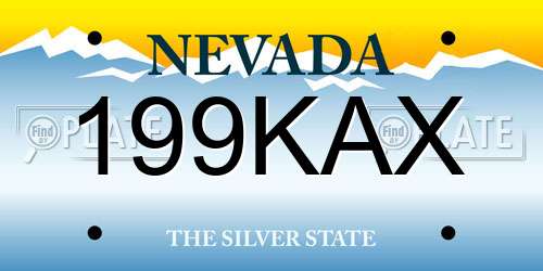 199KAX Nevada License Plate