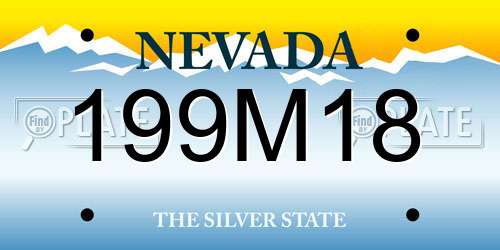 199M18 Nevada License Plate