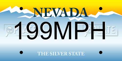 199MPH Nevada License Plate