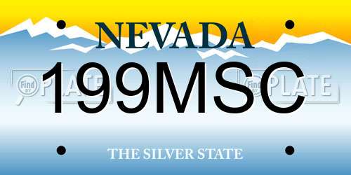 199MSC Nevada License Plate