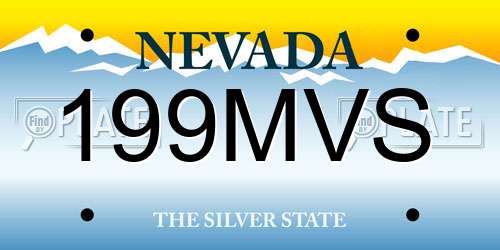 199MVS Nevada License Plate