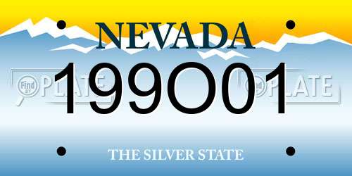 199O01 Nevada License Plate